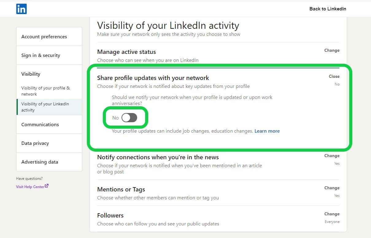 how to avoid posting when job change linkedin 1