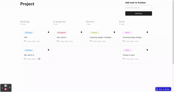 bubble drag and drop interface review